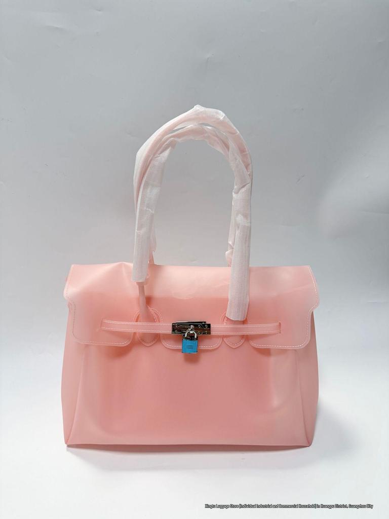 2026 Women's Waterproof TPU Jelly Handbag - Fashionable Lock Buckle Tote for Beach & Everyday Use