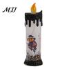 Battery Operated Halloween Candle Electronic Light, Fun Spooky LED Candle, 3-Color Flickering Three-color Luminous Realistic Flame Safe