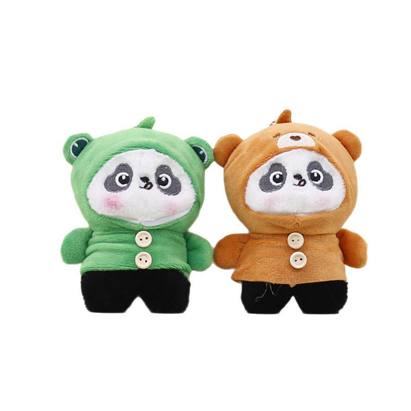 Panda Into Turn Frog Duck Bear Plush Toy Keychain Bag Pendant Doll Kids Gift