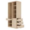 Wardrobe 70 × 50 × 170 Cm, with Multiple Drawers, Multi-tier Shelves, Generous Storage Space, Large Clothes Rail, Wardrobe for One Person, Wood Color