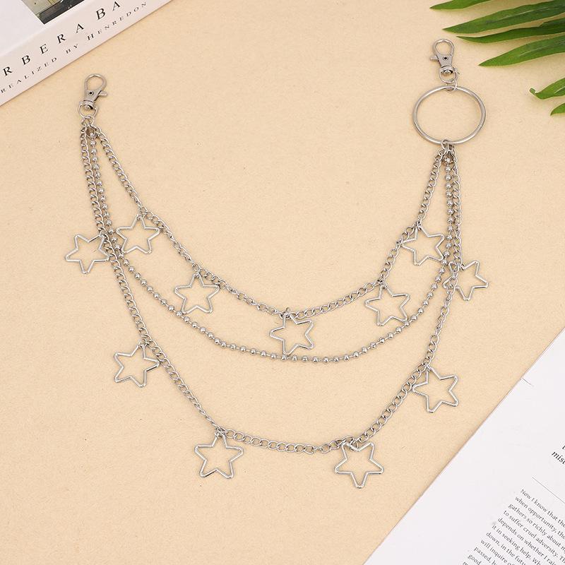Retro Metal Star Waist Chain: Women's Punk Street Style Multi-layer Chain