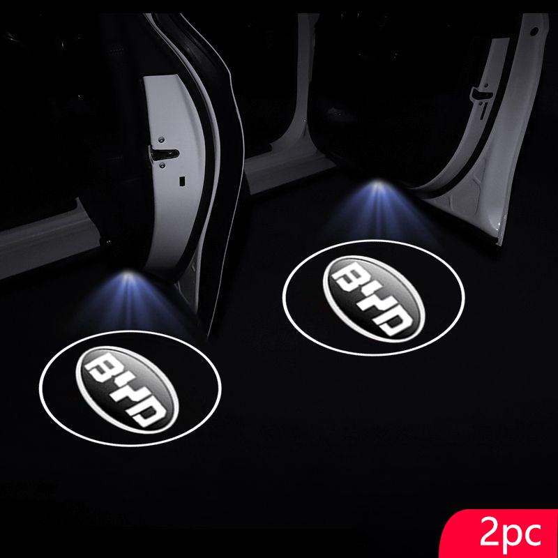 For BYD Atto 3 Act Tang F3 E6 Yuan Song Plus EV F0 Qin 2 Pcs LED Wireless Car Door Welcome Lamp Projector Light Auto Accessories