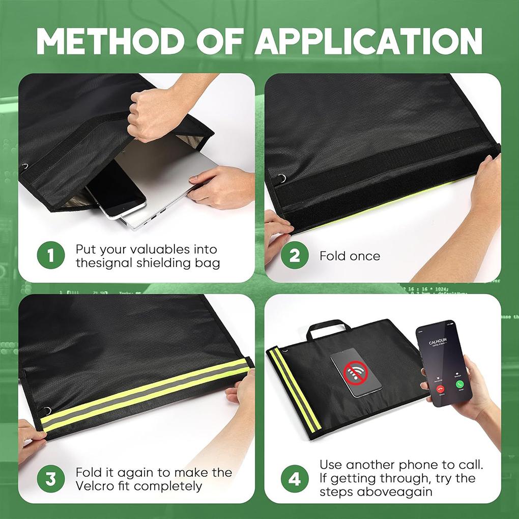 3PCS Signal Blocker Faraday Bag RFID Faraday Pouch with Reflective Strip Anti-Tracking Signal Blocker Faraday Bag for Keys Phone