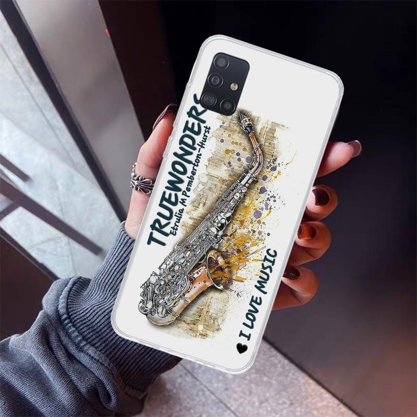 Music Saxophone Instrument Phone Case For Samsung Galaxy A52 A51 A50S A32 A22 A12 A02S A72 A71 A31 A70 A30S Note 20 Ultra 10 Plu