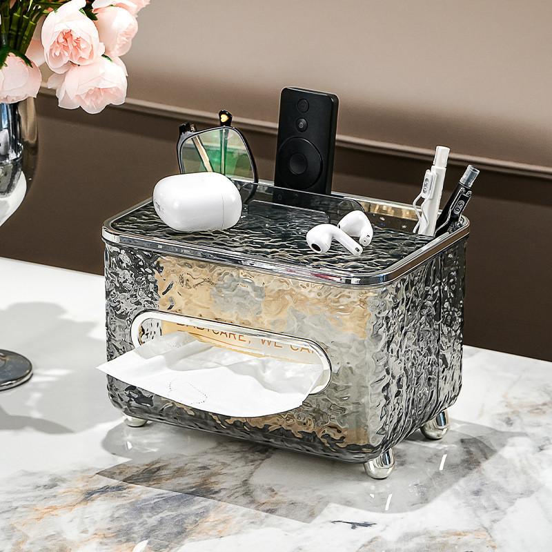 Modern Plastic Tissue Box With Waterresistant Multifunction Design For Living Room Decor