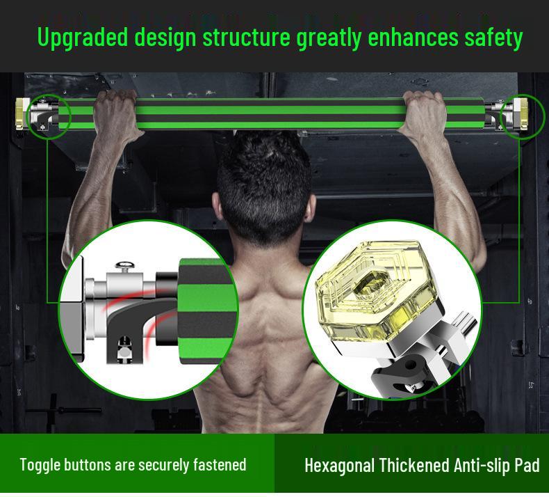 Wall-Mounted Indoor Pull-Up Bar for Home Fitness - No-Punch Installation