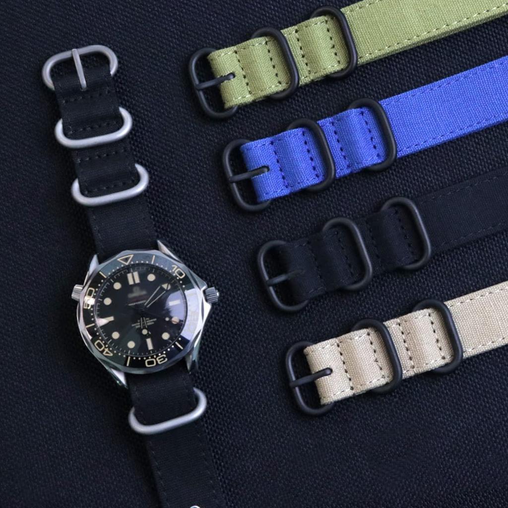 HEYOZURY Thickened Canvas NATO Watch Strap 18mm 20mm 22mm 24mm 26mm Direct from Japan