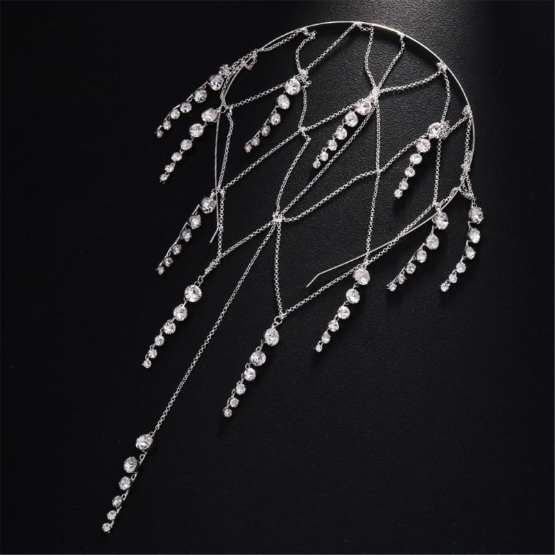 Tassels Headdress for Women Crystal Bohemian Tiaras Wedding Party Accessories Flapper Flapper Roleplaying Hair Jewelry