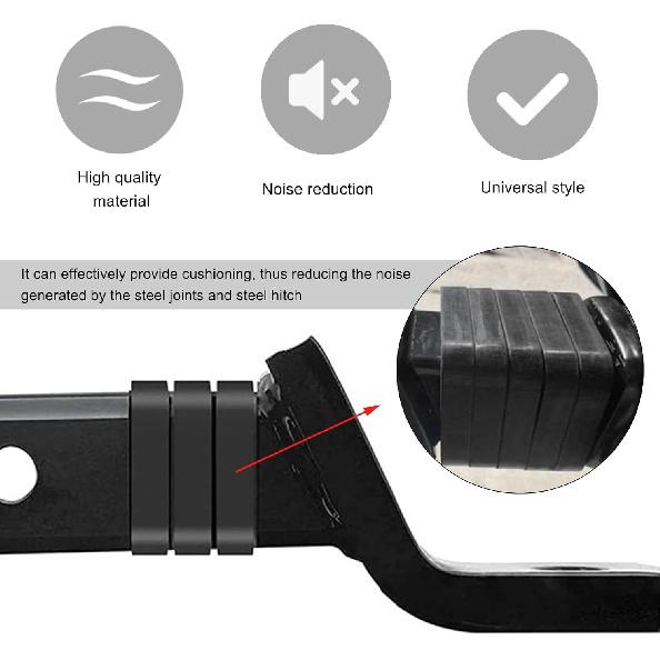4 PCS Hitch Receiver Silencer Pads, 2.5 Inch Trailer Hitches Rubber Cushion for Adjustable Ball Mounts, Thickened Hitch Silencer Pad Buffer Reduce