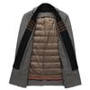Autumn and Winter Men's Double-sided Woolen Coat Medium and Long Scarf Collar High-end Goose Down Liner Take-off Woolen Coat Men