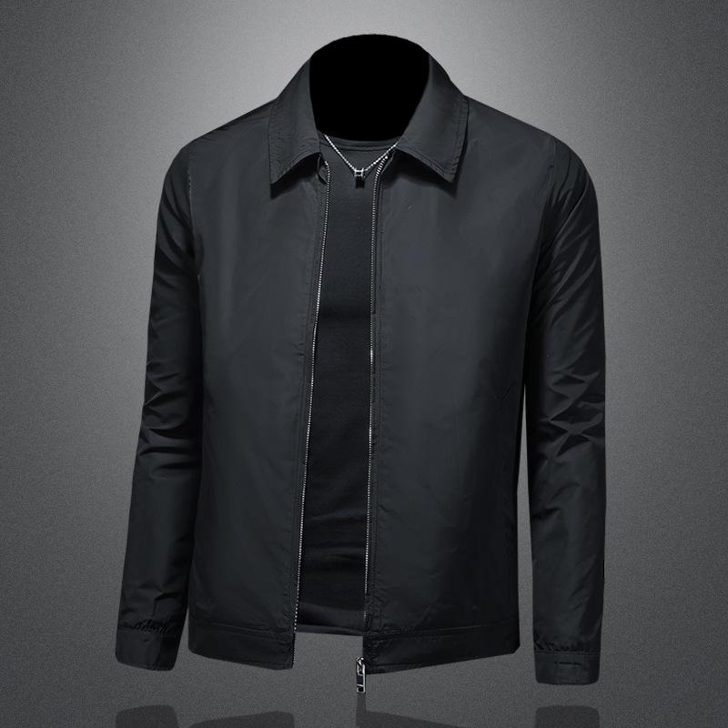 And New Style Pure Color Turn-Down Collar Cardigan Mens Business Casual Multi-Wear Plus Size Slim Outerwear JK9251
