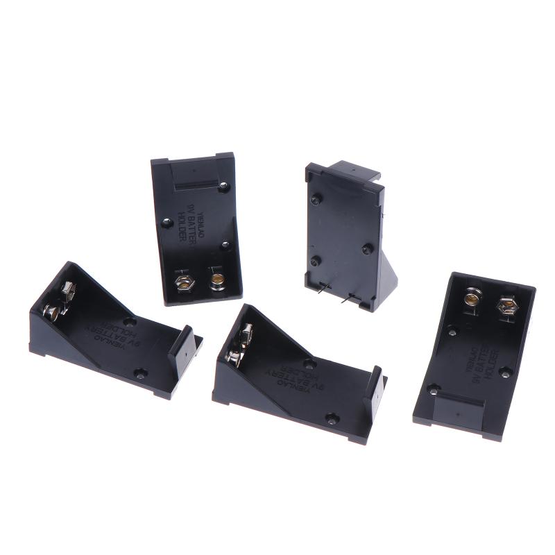 5Pcs 9V Battery Holder With Pins 9V Battery Clip Holder 9V Battery Case 9V Box Diy Accessories