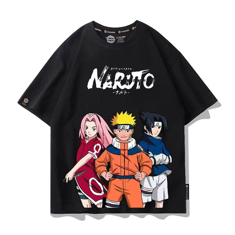 Men's Naruto Anime Graphic T-Shirt, Sasuke Uchiha & Pain Akatsuki Oversized , Summer Loose Fit Casual Streetwear for Boys&Girls