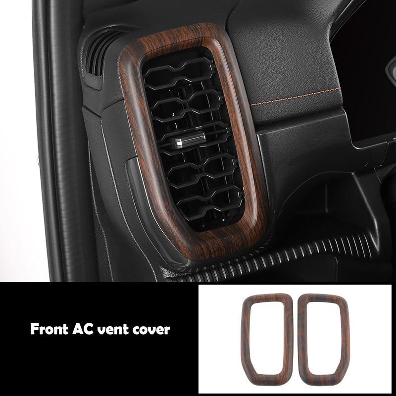 LHD RHD For Ford Ranger Wildtrak T9   2024 ABS Wood door handle bowl Central Screen trument Reading Light panle cover