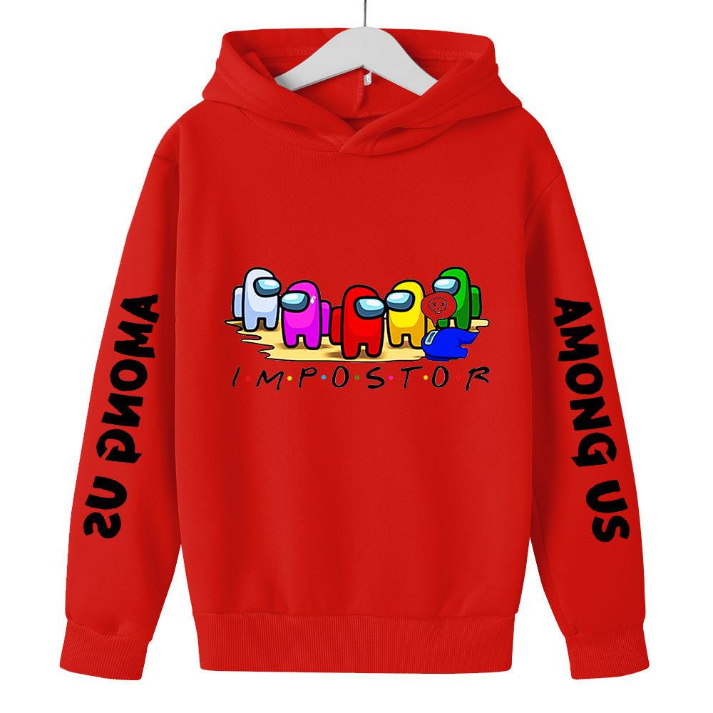 Kids White Among Us Hoodie, Impostor Crewmates Print Sweatshirt, Casual Long Sleeve Pullover for Boys Girls