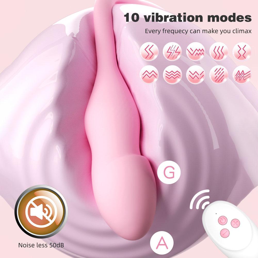 Control Remoto Vibración de 10 Frecuencias Dildo Inflable Tapón Anal Estimulación Vaginal Dilatador Anal Juguete Sexual para Parejas
