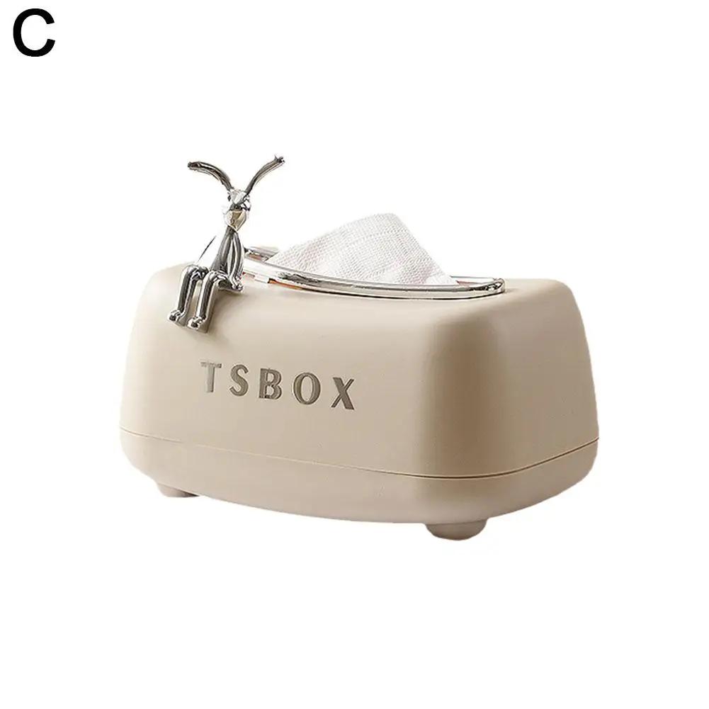 Napkin Box With Spring Household Tissue Case Spring Storage Kitchen Paper Container Paper Box Tissue Cute Storage Towel U3E2