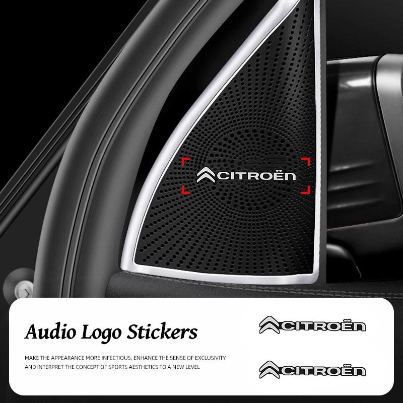 Mini Aluminum Car Logo Decorative Stickers For Citroen C3 C5 Aircross C5X C4 Cactus Picasso e-C3 e-C4 C1 C-Crosser C6 C2 Celysee