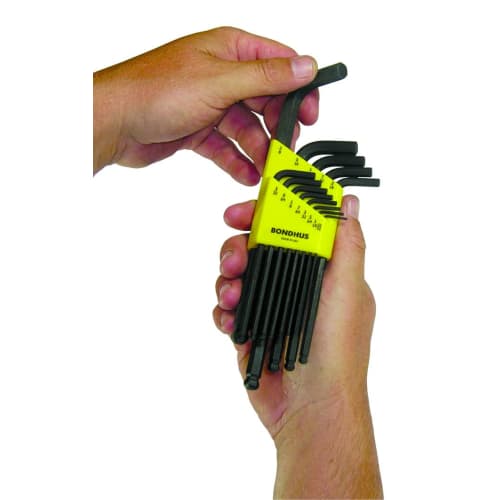 Made in USA, BONDHUS Hex L-Wrench Short Set, Black Oxide Finish, 13-Piece Set (0.050, 1/16, 5/64, 3/32, 7/64, 1/8, 9/64, 5/32, 3/16, 7/32, 1/4, 5/16,