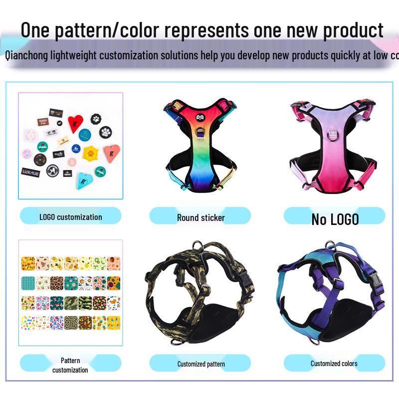 Reflective Pet Dog Harness and Leash for Medium to Large Dogs - Anti-Shock Design