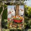 2D Flat, 1pc, 2D Flat Printing, Garden Flag: Hedgehog, Butterfly, Flowers, and Natural Vitality, Polyester Material, Multiple Sizes, Machine Washable 