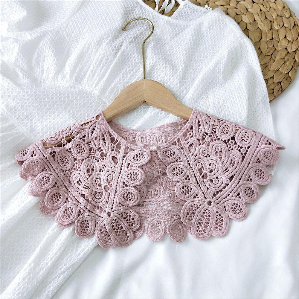 

Бавовняна шалька з перламутровими ґудзиками: Жіночий літній снуд-шарф у корейському стилі з декоративним вузлом на комірі та ажурним дизайном. 42cm