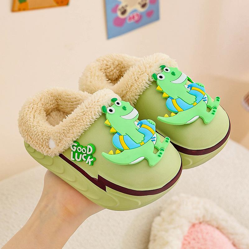 New EVA Boys' Cotton Slippers Cartoon Cute Thickened Warm Removable Cotton Slippers Girls' Baby Cotton Shoes
