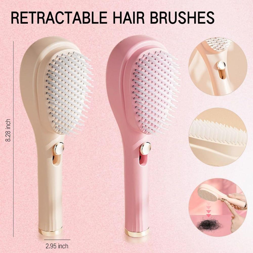 Anti-static Women's Massage Comb Self-cleaning Women Hair Brush Portable Retractable Comb  Women