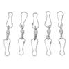20Pcs Silver/Black Windsock Clips 360 Degree Rotation 70mm Length Stainless Steel Wind Chime Hooks Smooth Spinning
