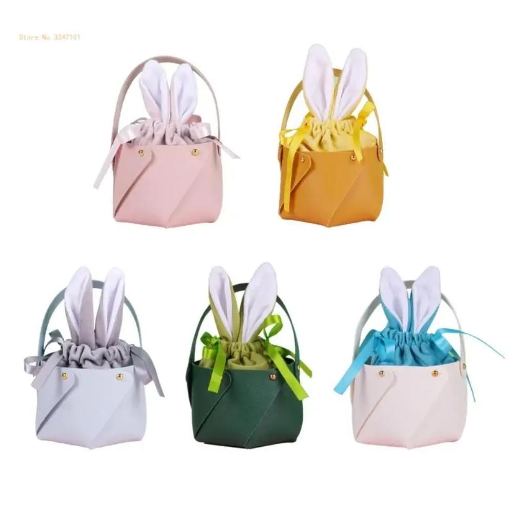Cute Candy Drawstring Bag Festival Mini Handbag Creative Easter Bunny Ear Gift Bag  Kids Gifts