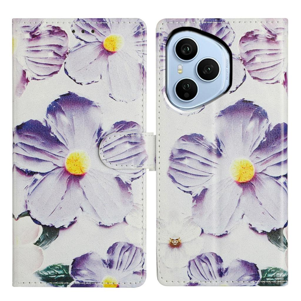 Für Honor 400 Pro 5G (Global) Handyhülle mit Musterdruck, Brieftasche, Ständer, Flip-Leder-Handyhülle mit Riemen