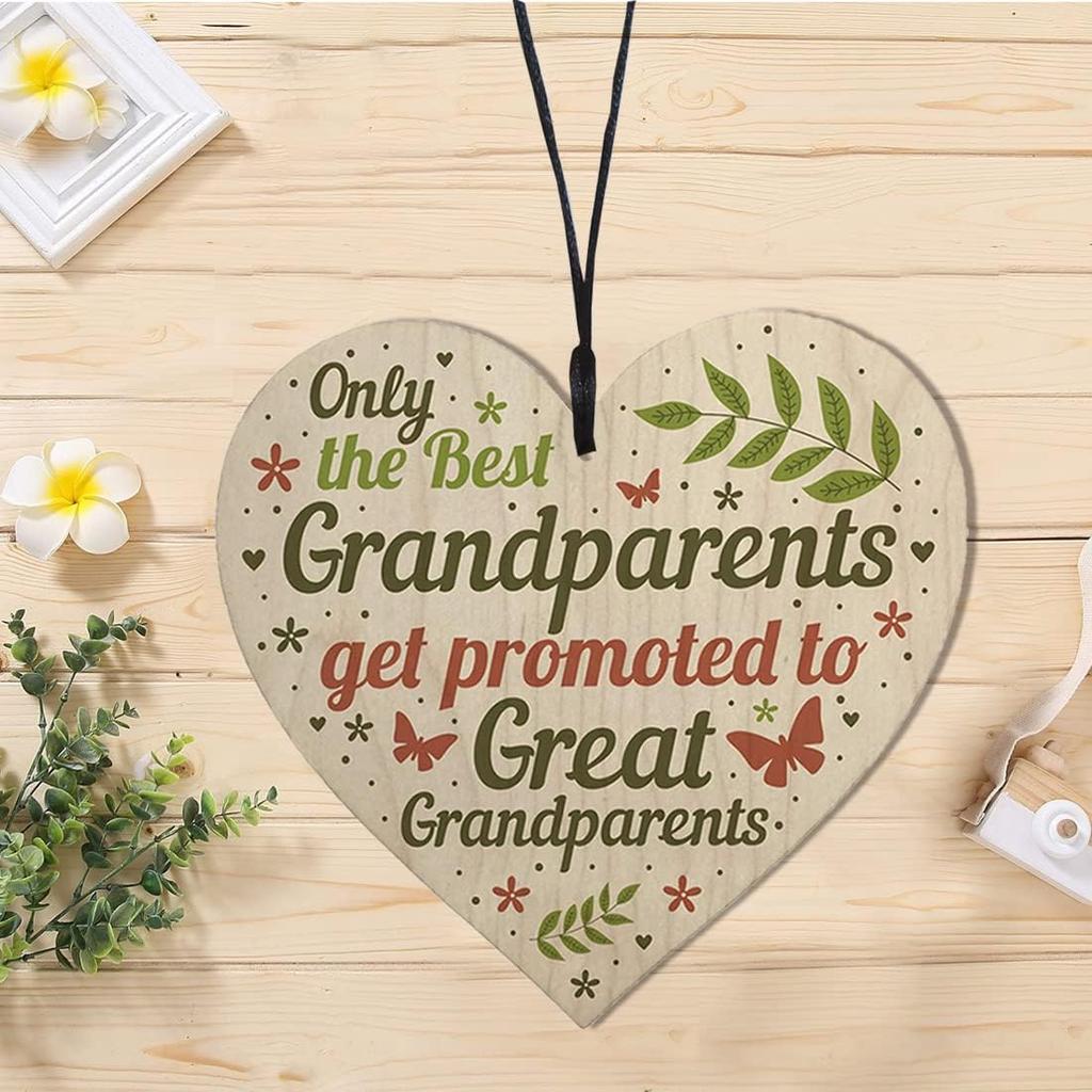 Great Grandparents Wood Sign Get Promoted to Great Grandparents Plaque Gifts Present 4 x 4 inch
