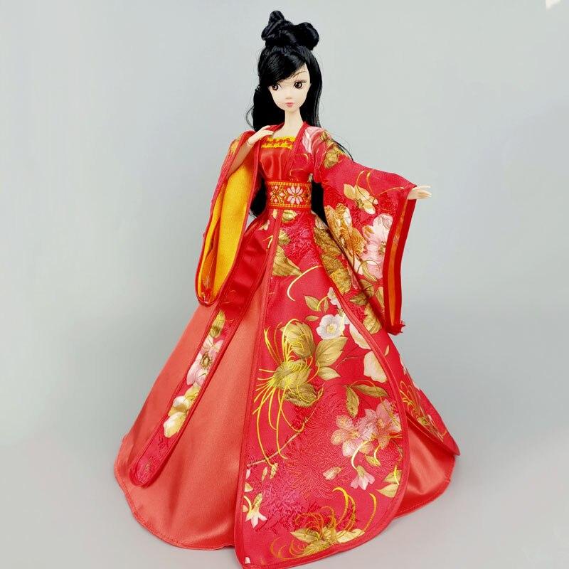 Cosplay Dress For Barbie Dolls 1/6 Traditional Chinese Ancient Beauty Costume Clothes Party Evening Dresses For Barbie Kids Toys