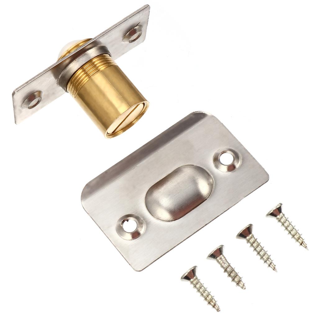 2Pcs Furniture Ball Latch Door Spring Catch Hardened Metal Secure Closure for Closet Cabinet Door Silver Finish
