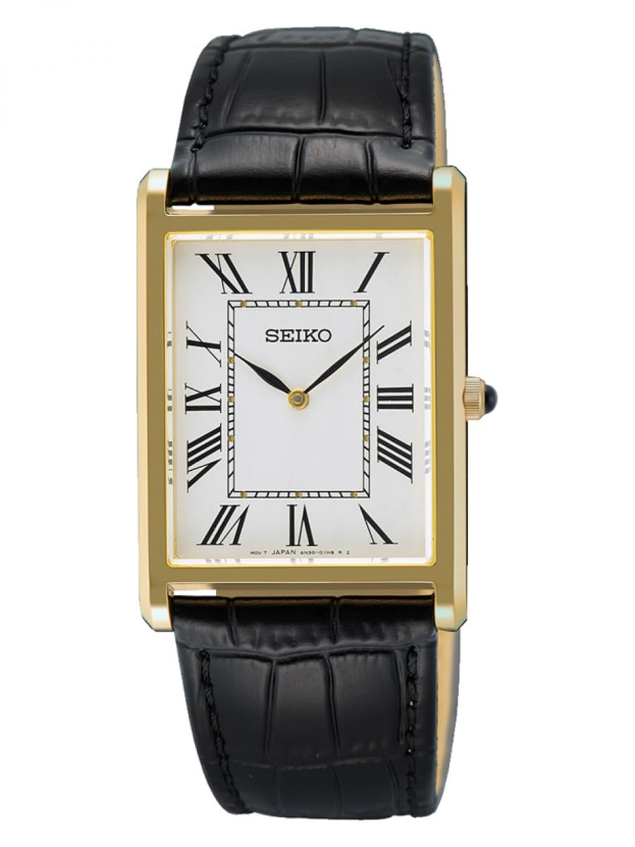 

Seiko Classic Dress Белый кожаный ремешок SWR104P1 (27,2 мм) Циферблат/Черный