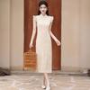 Ärmelloser nationaler Stil, neuer chinesischer Suzhou langer Cheongsam, verbesserter junger 1011 neuer Damen-High-End-Look, tägliches Tragen
