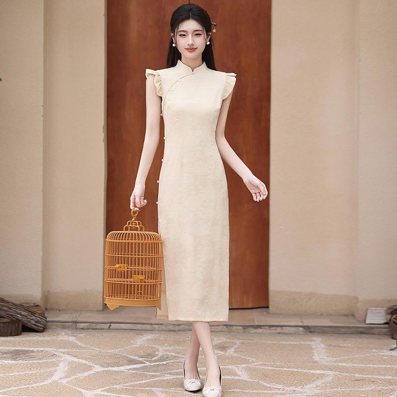 Ärmelloser nationaler Stil, neuer chinesischer Suzhou langer Cheongsam, verbesserter junger 1011 neuer Damen-High-End-Look, tägliches Tragen