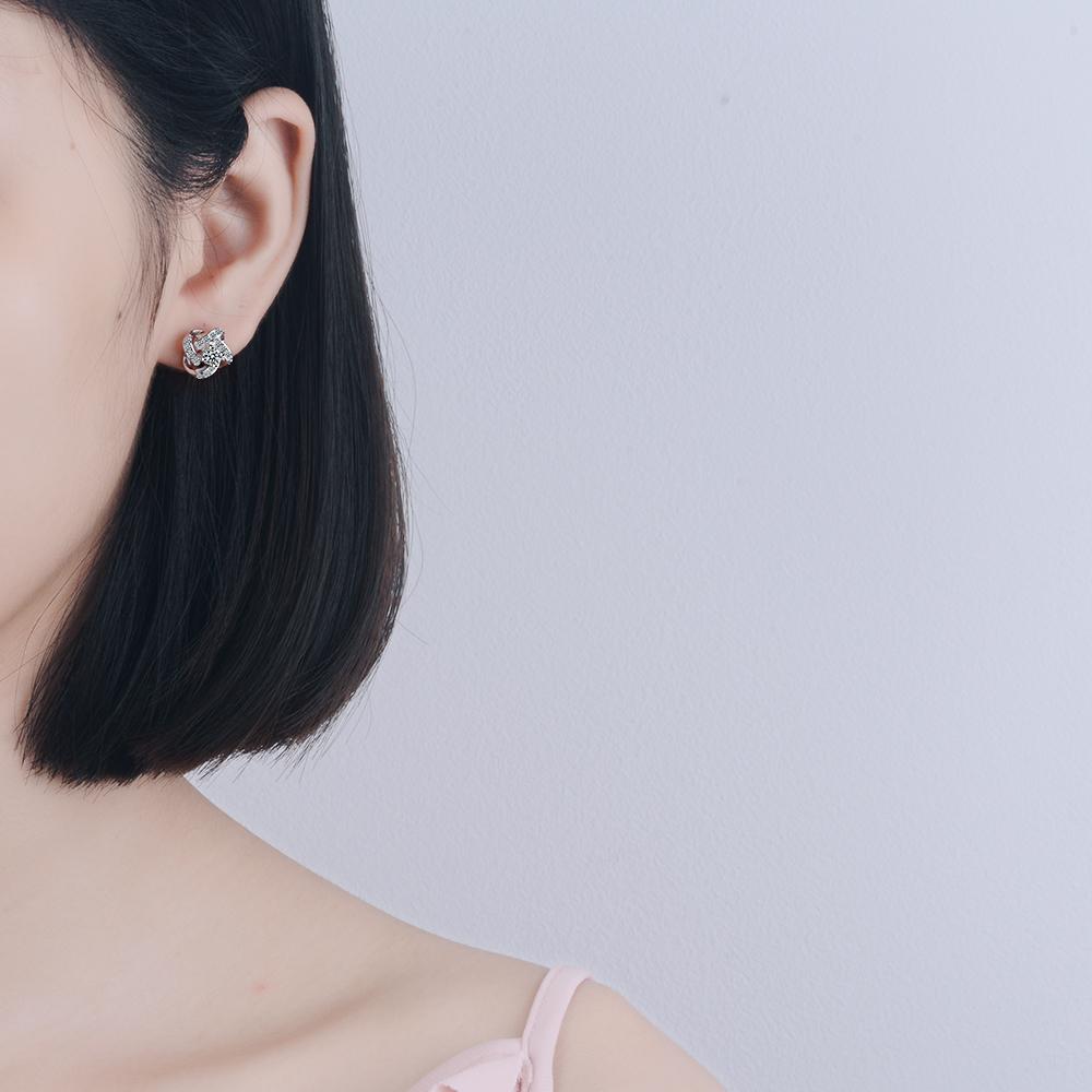 925 Sterling Silver Earrings For Women Jewelry Zirconia Eternal Heart Twist Earrings