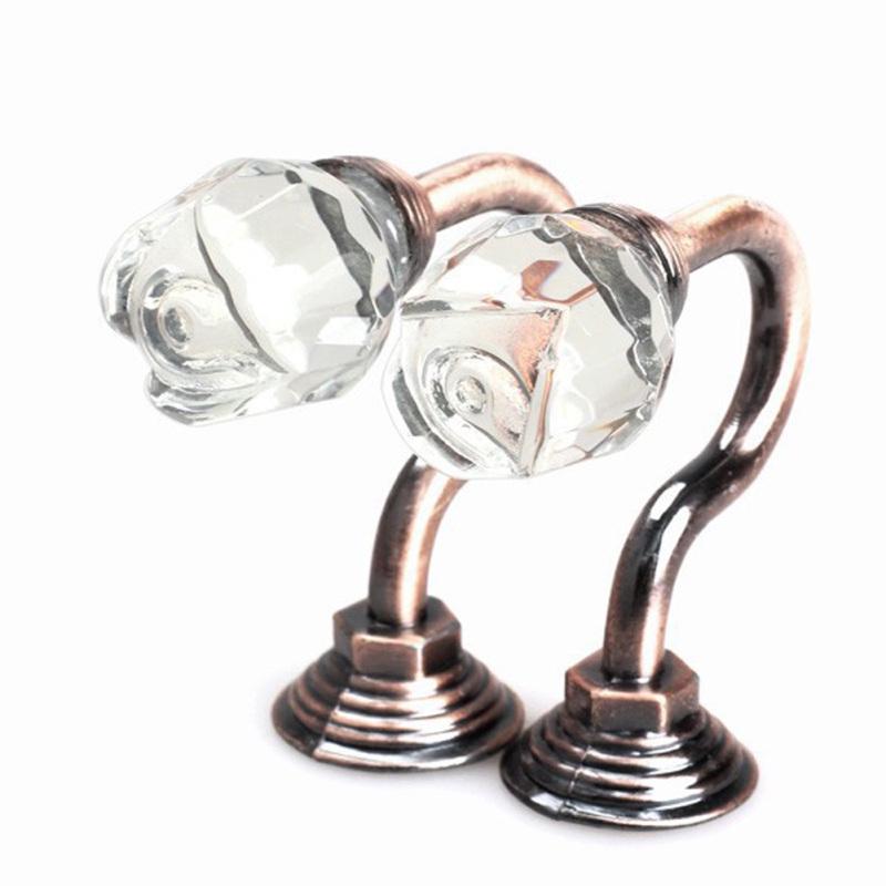 1 para metalowy haczyk do zawieszania z kryształową różą w kształcie głowy zasłony do zawieszania na ścianie wieszak na haki