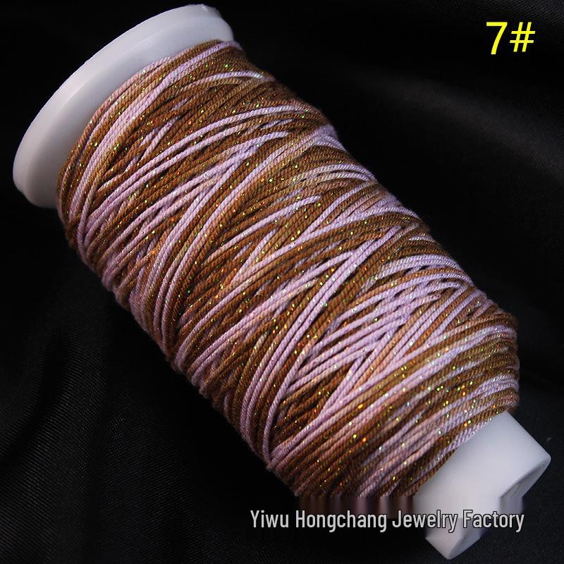 Variegated Hand-Spun Cotton Necklace & Bracelet Rope with Gold Tibetan Starry Sky Gradient