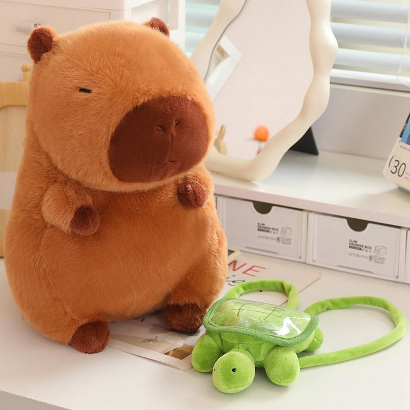 Capybara Stuffed Plush Toys Turtle Backpack Dolls Cute Capybara Plushies Animal Cushions Pillows Companionship Gifts
