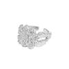 French Striking Vintage Design Adjustable Open Ring For Women In 925 Sterling Silver With Beautiful Texture Lava