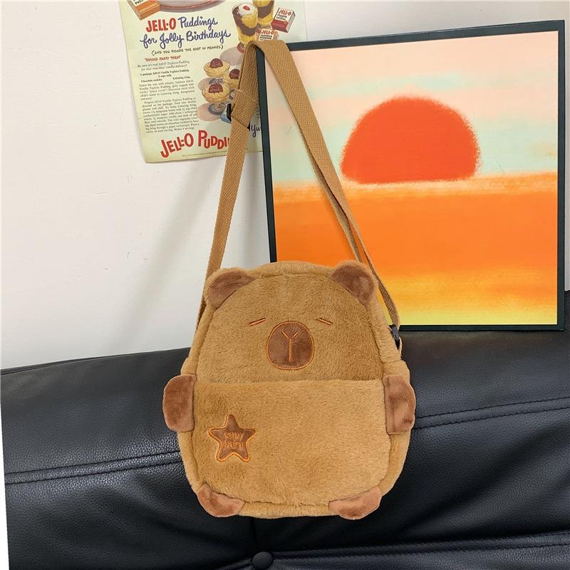 Grab the machine doll student two-dimensional bag girl gift plush bag shoulder messenger bag
