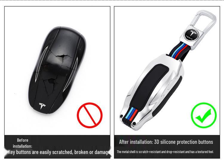 Tesla Model S, X, 3 Key Fob Case Cover - Car Key Shell Buckle Special