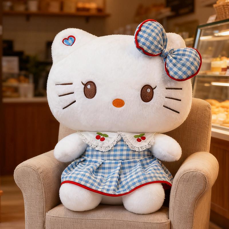 

Hello Kitty Strawberry Kt Cat Plush Toy Cute Doll For Kids And Collectors CherryKTCatBlue,23cm
