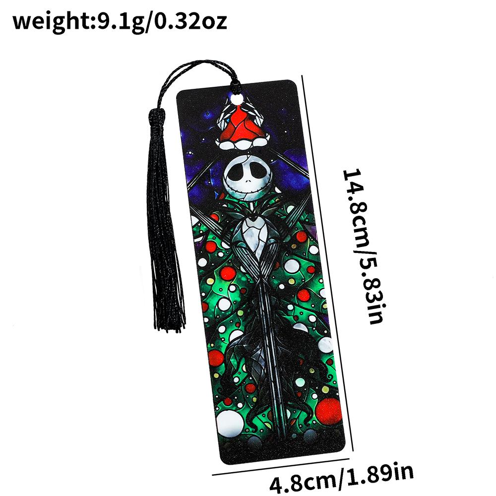 MINISO Skeleton Art Acrylic Bookmark,Halloween Jack Sally Fans' Books, Accessories, Learning Stationery