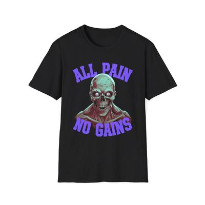 All Pain No Gains Funny Gym Fitness Bodybuilding CrossFit Exercise Gift T Shirt