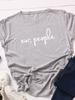Ew People Buchstabenaufdruck Damen T-Shirt Kurzarm O-Ausschnitt Locker Damen T-Shirt Damen T-Shirt Tops Kleidung Camisetas Mujer