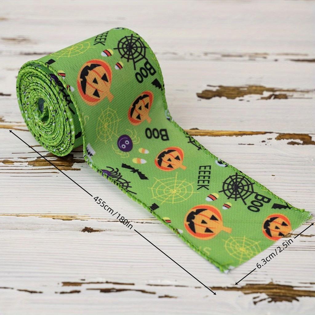 Colorful Halloween Pumpkin Spider Ribbon For Festive Decorations And Diy Crafts