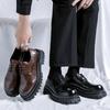 British retro handmade casual leather shoes men's platform three-joint business dress derby wedding shoes 1805-R